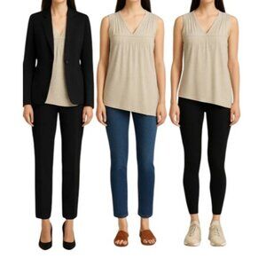 Lisa Rinna Beige Top Small Lightweight Minimalist Cottage core Office Athleisure